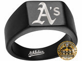 Oakland A's Ring | Black Signet Ring | Customizable