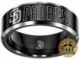 San Diego Padres Ring | Black & Silver | Wedding Band