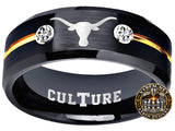 Texas Longhorns Ring | Black & Gold CZ | UT Culture RIng