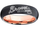 Atlanta Braves Ring Black & Rose Gold Tungsten Wedding Ring Sizes 5 - 13 #atlanta #braves