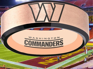 Washington Commanders Ring Rose Gold & Black Tungsten Wedding Ring #commanders