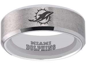 Miami Dolphins Ring | Silver Wedding Ring| Sizes 6-13