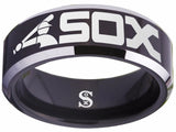 Chicago White Sox Ring Black & Silver logo Ring Sizes 4 - 17 #whitesox #mlb