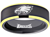 Philadelphia Eagles Ring Black & Gold Eagles Wedding Ring #eagles #nfl