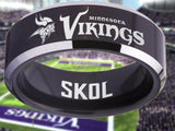 Minnesota Vikings Ring Black & Silver Wedding Band | Sizes 4 - 17 #vikings #skol #nfl