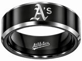 Oakland A's Ring | Black & Silver | Customizable