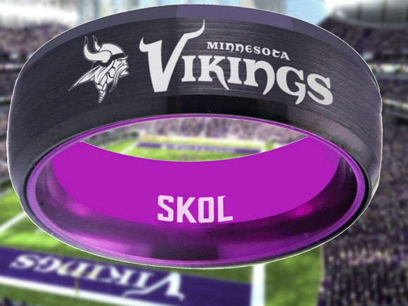 Vikings Ring | Black & Purple Wedding Band | Sizes 6-13 #skol