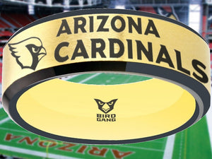 Arizona Cardinals Ring Gold & Black Wedding Band | Sizes 6 - 13 #arizonacardinals #nfl