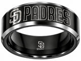 San Diego Padres Ring | Black & Silver | Wedding Band