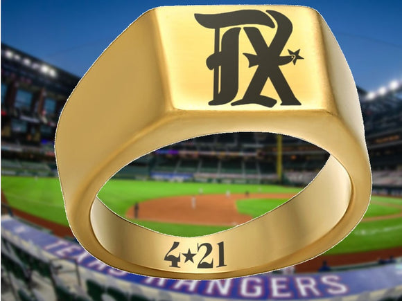 Texas Rangers Ring Gold 10mm Ring | Sizes 8-12 #texasrangers