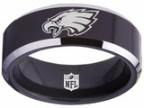 Philadelphia Eagles Ring Black & Silver Wedding Band | Sizes 4-17 #eagles