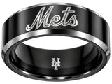 NY Mets Ring | Black & Silver | Customizable