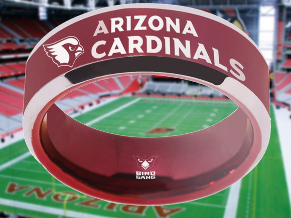 Arizona Cardinals Ring Red & Silver Wedding Band | Sizes 4 - 17 #arizonacardinals #nfl