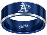 Oakland A's Ring | Blue & Silver | Customizable