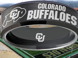 Colorado Buffaloes Ring Black Wedding Band | Sizes 6-13 #buffs #ncaa