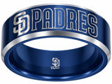 San Diego Padres Ring | Blue & Silver | Wedding Band
