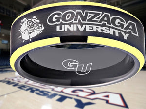 Gonzaga Bulldogs Ring Black & Gold Wedding Ring Sizes 6 - 13 #gonzaga #bulldogs