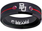 Baylor Bears Ring Black & Red CZ Wedding Band | Sizes 6-13 #bu #baylor #bears