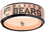 Baylor Bears Ring Rose Gold & Black Wedding Band | Sizes 6-13 #bu #baylor #bears