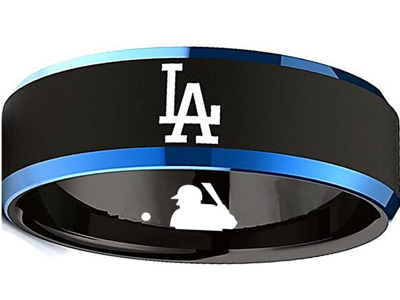 LA Dodgers Ring | Black & Blue Wedding Band | Sizes 6-13 #dodgers