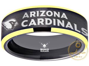 Arizona Cardinals Ring Black & Gold Wedding Band | Sizes 6 - 13 #arizonacardinals #nfl