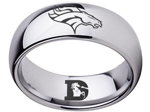 Denver Broncos Ring Silver Ring 8mm Tungsten #broncos #nfl