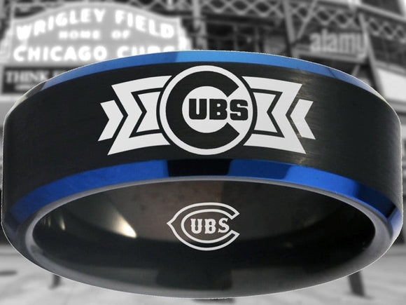 Chicago Cubs Ring Black & Blue Wedding Ring Sizes 6 - 13 #chicago #cubs