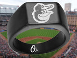 Baltimore Orioles Ring Orioles Black 10mm Titanium Ring #orioles Sizes 8 - 12