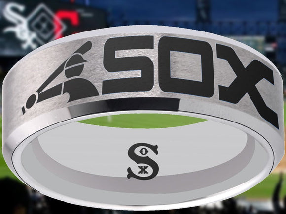 Chicago White Sox Ring matte Silver logo Ring Sizes 6 - 13 #whitesox #mlb