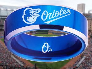 Baltimore Orioles Ring Orioles Blue & Silver Wedding Ring #orioles Sizes 4 - 17