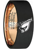 Arizona Cardinals Ring Cardinals Logo Ring Black and Rose Gold Tungsten Ring #cardinals