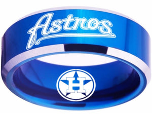 Houston Astros Ring Astros Logo Ring Blue Ring Wedding Ring #mlb #astros