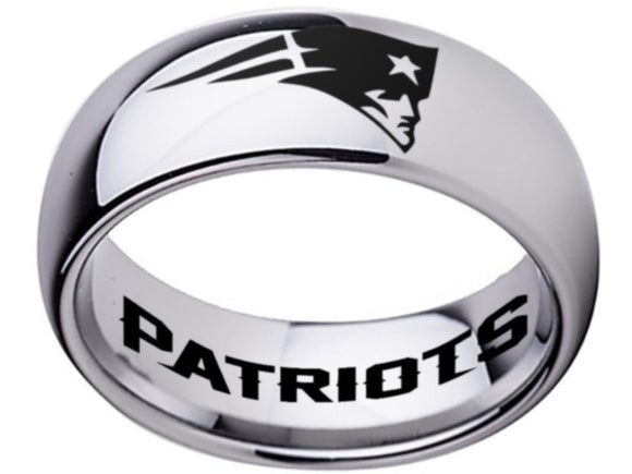 New England Patriots Ring Silver Patriots Logo Ring tungsten #patriots