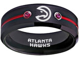 Atlanta Hawks Ring Black & Red CZ Wedding Ring Sizes 6-13 #atlanta #hawks