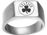 Boston Celtics Ring Clover Silver 10mm Ring Sizes 8-12 #boston #celtics