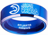 Atlanta Hawks Ring Blue & Silver Graffiti Wedding Ring Sizes 4-17 #atlanta #hawks