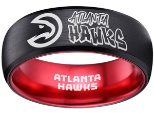 Atlanta Hawks Ring Black & Red Graffiti Wedding Ring Sizes 6-13 #atlanta #hawks