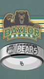 Baylor Bears Ring Silver & Black Wedding Band | Sizes 6-13 #bu #baylor #bears