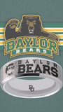 Baylor Bears Ring Silver Wedding Band | Sizes 6-13 #bu #baylor #bears