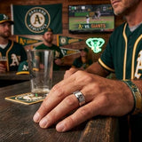 Oakland A's Ring | Brushed Silver | Customizable
