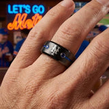 NY Mets Ring | Black & Blue CZ | Customizable