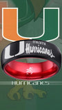 Miami Hurricanes Ring Black & Red Wedding Band | Sizes 6-13 #miami #hurricanes #TheU