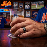 NY Mets Ring | Black Gold & Blue CZ | Customizable