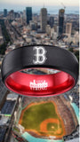 Boston Red Sox Ring Black & Red Wedding Ring Boston Strong Sizes 6 - 13