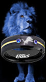 Detroit Lions Ring Black & Blue CZ Wedding Band | Sizes 6-13 #detroit #lions #nfl