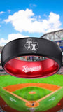 Texas Rangers Ring Rangers Black & Red Wedding Ring #rangers Sizes 6 - 13