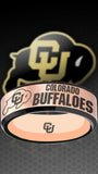 Colorado Buffaloes Ring Rose Gold & Black Wedding Band | Sizes 6-13 #buffs #ncaa