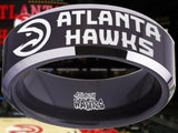 Atlanta Hawks Ring Black & Silver Wedding Ring Sizes 4-17 #atlanta #hawks