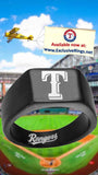 Texas Rangers Ring Black and Silver 10mm Ring | Sizes 8-12 #texasrangers #mlb