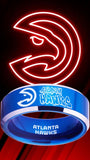 Atlanta Hawks Ring Blue & Silver Graffiti Wedding Ring Sizes 4-17 #atlanta #hawks